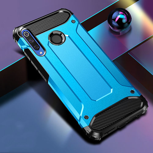 Silicone Matte Finish and Plastic Back Cover Case K01 for Huawei Honor 20i Blue