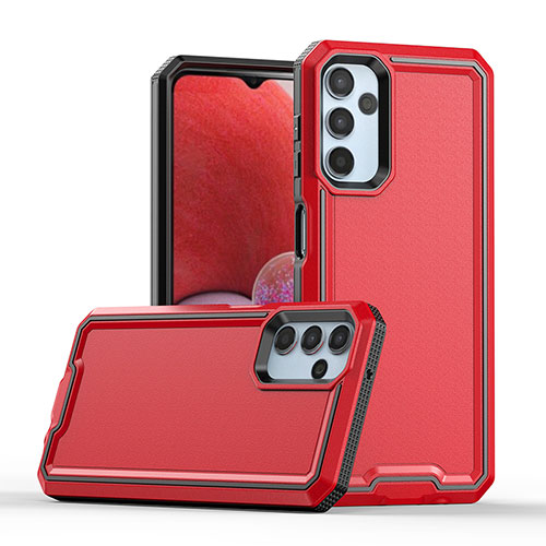 Silicone Matte Finish and Plastic Back Cover Case QW1 for Samsung Galaxy A14 5G Red