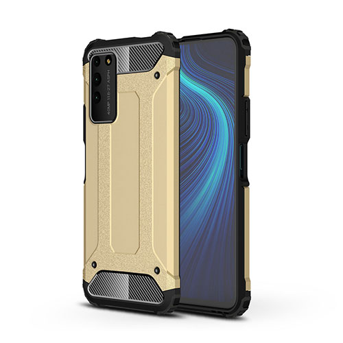 Silicone Matte Finish and Plastic Back Cover Case R01 for Huawei Honor X10 5G Gold