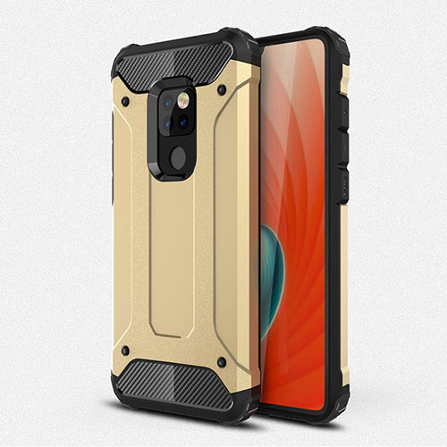 Silicone Matte Finish and Plastic Back Cover Case R01 for Huawei Mate 20 Gold