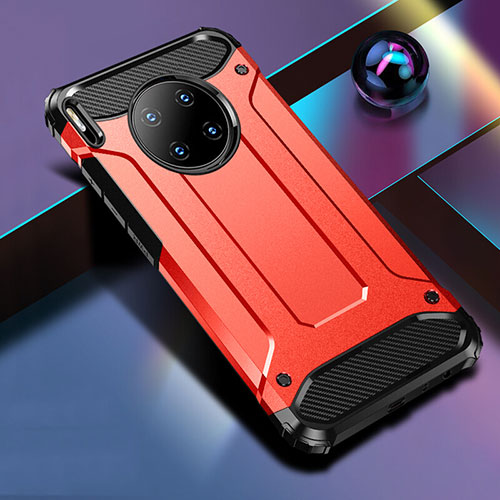 Silicone Matte Finish and Plastic Back Cover Case R01 for Huawei Mate 30 Pro Red