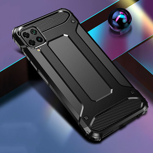 Silicone Matte Finish and Plastic Back Cover Case R01 for Huawei Nova 6 SE Black