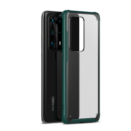Silicone Matte Finish and Plastic Back Cover Case R01 for Huawei P40 Pro+ Plus Green