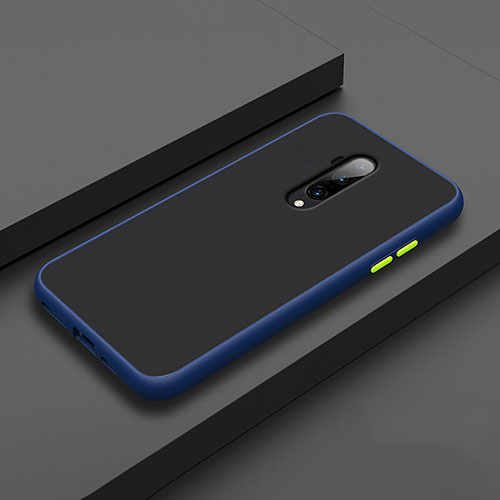 Silicone Matte Finish and Plastic Back Cover Case R01 for OnePlus 7T Pro Blue