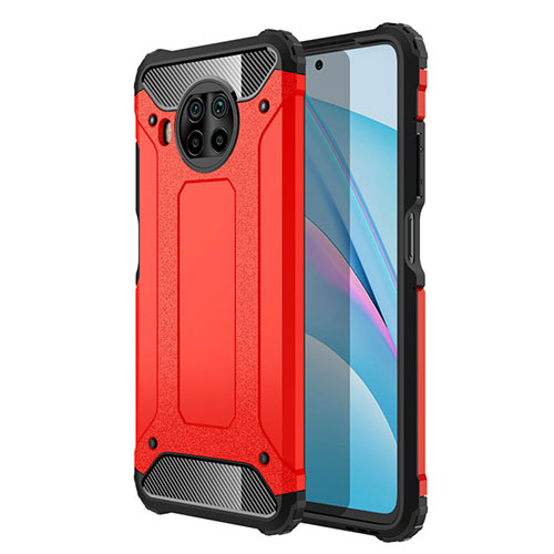 Silicone Matte Finish and Plastic Back Cover Case R01 for Xiaomi Mi 10T Lite 5G Red