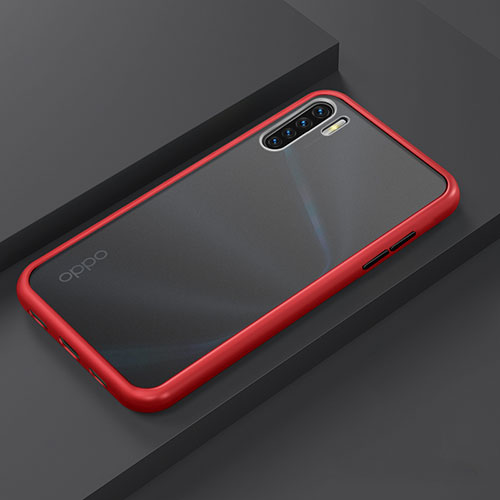 Silicone Matte Finish and Plastic Back Cover Case R03 for Oppo Find X2 Lite Red