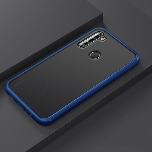 Silicone Matte Finish and Plastic Back Cover Case R03 for Xiaomi Redmi Note 8 Blue