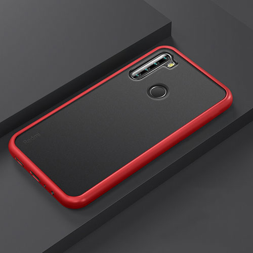Silicone Matte Finish and Plastic Back Cover Case R03 for Xiaomi Redmi Note 8 Red