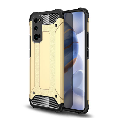 Silicone Matte Finish and Plastic Back Cover Case U01 for Huawei Honor 30 Pro Gold