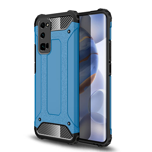 Silicone Matte Finish and Plastic Back Cover Case U01 for Huawei Honor 30 Pro Sky Blue