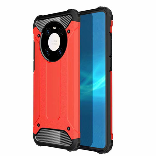 Silicone Matte Finish and Plastic Back Cover Case U01 for Huawei Mate 40 Pro Red