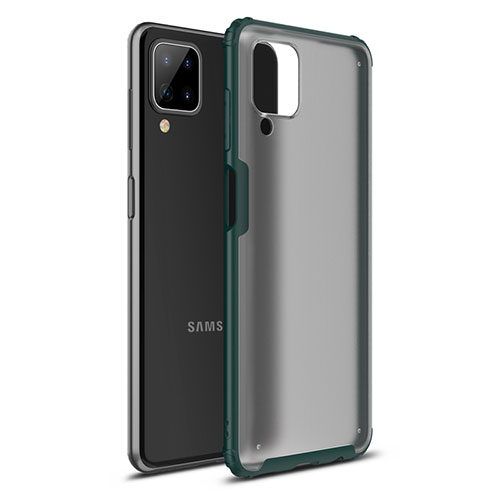 Silicone Matte Finish and Plastic Back Cover Case U01 for Samsung Galaxy A12 Green