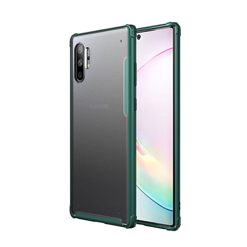 Silicone Matte Finish and Plastic Back Cover Case U01 for Samsung Galaxy Note 10 Plus Green