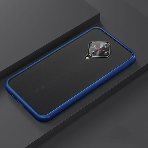 Silicone Matte Finish and Plastic Back Cover Case U01 for Vivo X50 Lite Blue