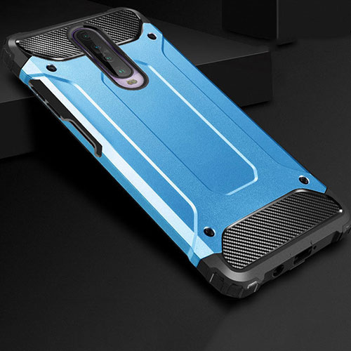 Silicone Matte Finish and Plastic Back Cover Case U01 for Xiaomi Redmi K30 5G Sky Blue