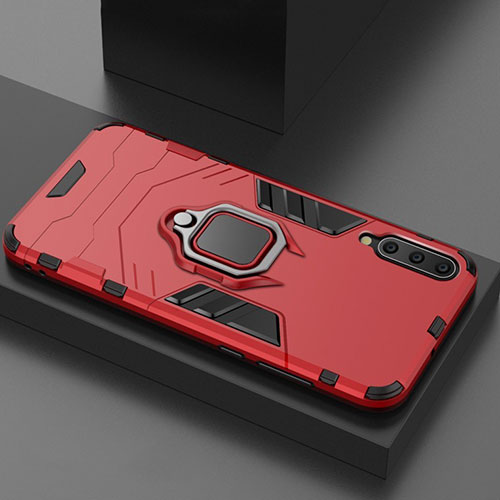 Silicone Matte Finish and Plastic Back Cover Case with Magnetic Stand for Xiaomi Mi 9 Pro Red