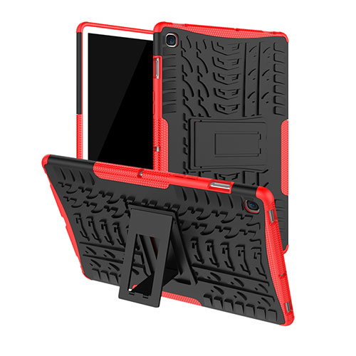 Silicone Matte Finish and Plastic Back Cover Case with Stand A01 for Samsung Galaxy Tab S5e Wi-Fi 10.5 SM-T720 Red