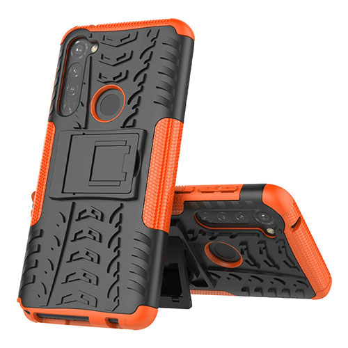 Silicone Matte Finish and Plastic Back Cover Case with Stand for Motorola Moto G Pro Orange
