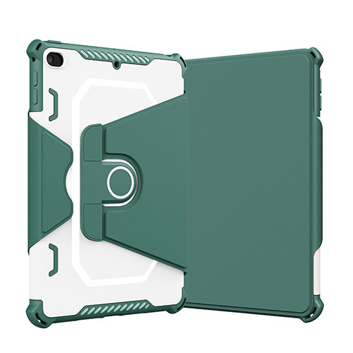 Silicone Matte Finish and Plastic Back Cover Case with Stand L05 for Apple iPad Mini 4 Green