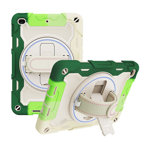 Silicone Matte Finish and Plastic Back Cover Case with Stand L10 for Apple iPad Mini 4 Green