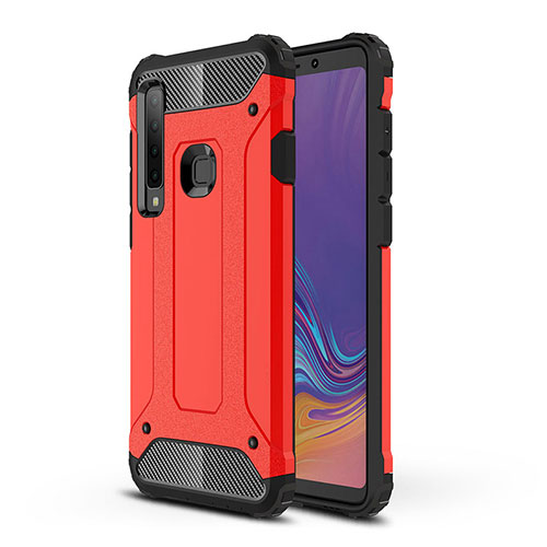 Silicone Matte Finish and Plastic Back Cover Case WL1 for Samsung Galaxy A9 Star Pro Red