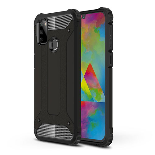 Silicone Matte Finish and Plastic Back Cover Case WL1 for Samsung Galaxy M21 Black