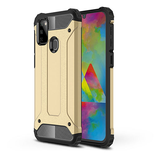Silicone Matte Finish and Plastic Back Cover Case WL1 for Samsung Galaxy M30s Gold