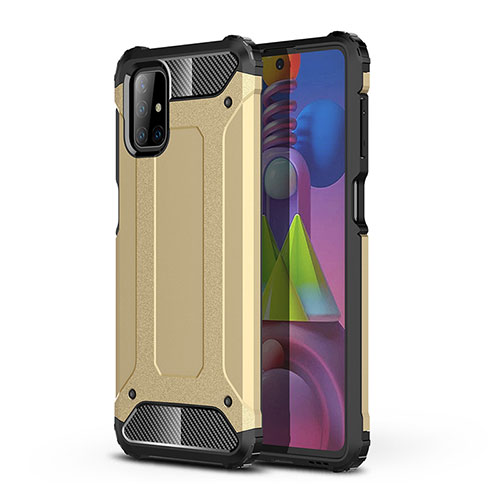 Silicone Matte Finish and Plastic Back Cover Case WL1 for Samsung Galaxy M51 Gold