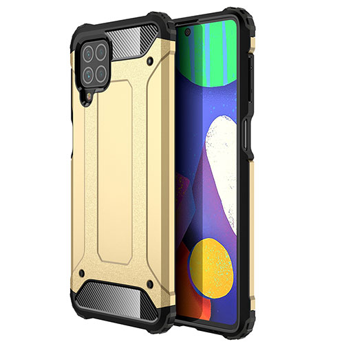 Silicone Matte Finish and Plastic Back Cover Case WL1 for Samsung Galaxy M62 4G Gold
