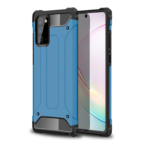 Silicone Matte Finish and Plastic Back Cover Case WL1 for Samsung Galaxy Note 20 5G Blue