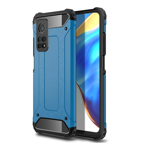 Silicone Matte Finish and Plastic Back Cover Case WL1 for Xiaomi Mi 10T Pro 5G Blue