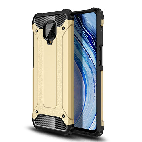 Silicone Matte Finish and Plastic Back Cover Case WL1 for Xiaomi Redmi Note 9 Pro Max Gold