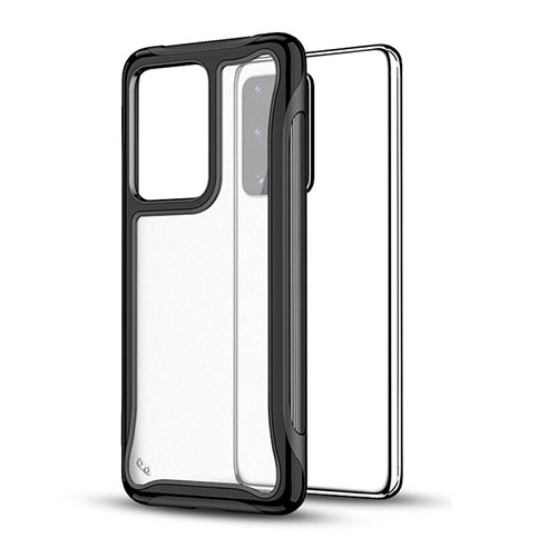 Silicone Matte Finish and Plastic Back Cover Case YF1 for Samsung Galaxy S20 Plus 5G Black