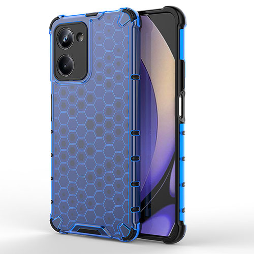 Silicone Transparent Frame Case Cover 360 Degrees AM1 for Realme 10 Pro 5G Blue