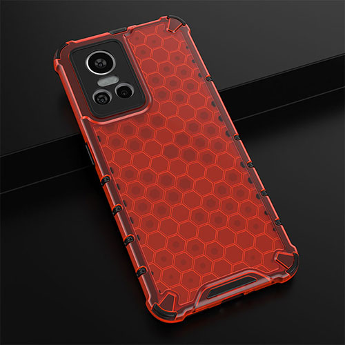 Silicone Transparent Frame Case Cover 360 Degrees AM1 for Realme GT Neo3 5G Red
