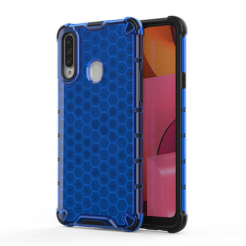 Silicone Transparent Frame Case Cover 360 Degrees AM1 for Samsung Galaxy A20s Blue