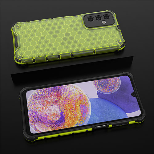 Silicone Transparent Frame Case Cover 360 Degrees AM1 for Samsung Galaxy M23 5G Green
