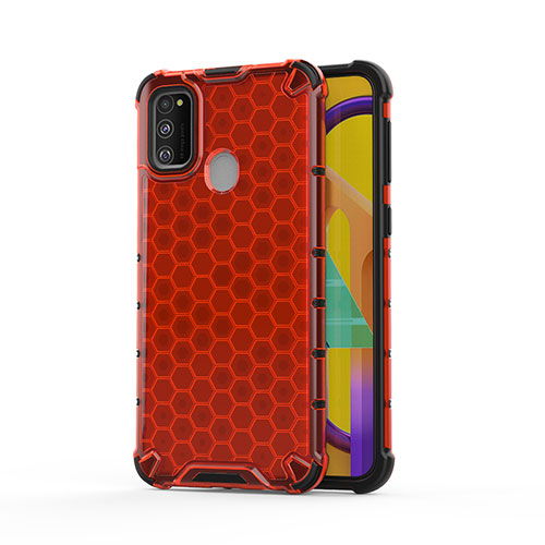 Silicone Transparent Frame Case Cover 360 Degrees AM1 for Samsung Galaxy M30s Red