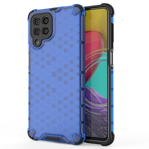 Silicone Transparent Frame Case Cover 360 Degrees AM1 for Samsung Galaxy M53 5G Blue