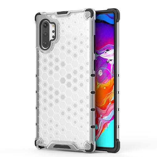 Silicone Transparent Frame Case Cover 360 Degrees AM1 for Samsung Galaxy Note 10 Plus 5G White