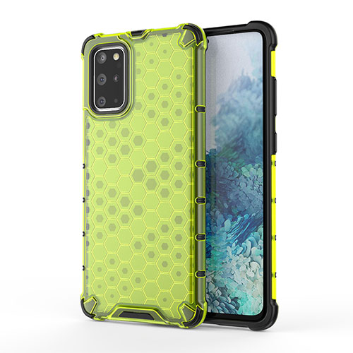 Silicone Transparent Frame Case Cover 360 Degrees AM1 for Samsung Galaxy S20 Plus 5G Green