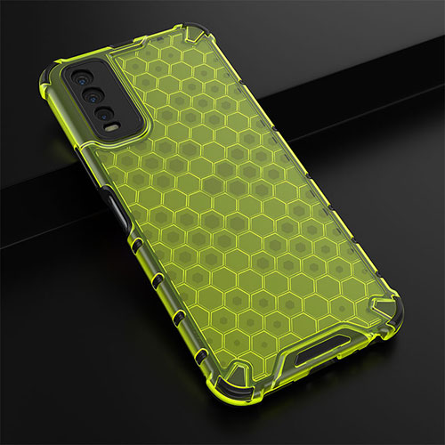 Silicone Transparent Frame Case Cover 360 Degrees AM1 for Vivo Y30 Green