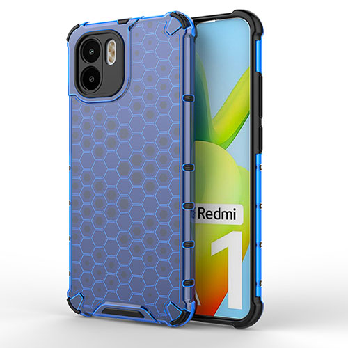 Silicone Transparent Frame Case Cover 360 Degrees AM1 for Xiaomi Redmi A2 Blue