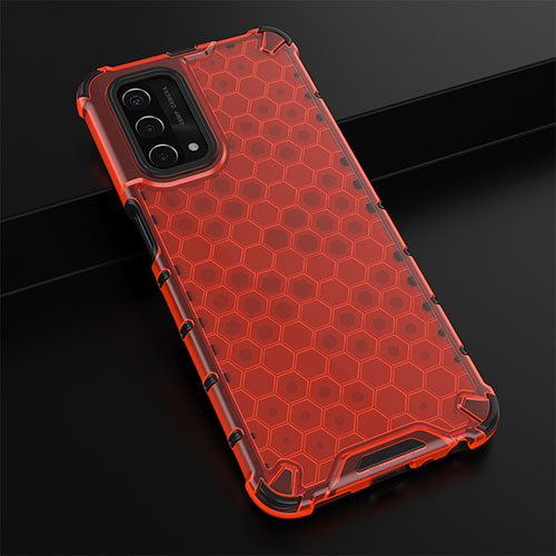 Silicone Transparent Frame Case Cover 360 Degrees AM2 for OnePlus Nord N200 5G Red