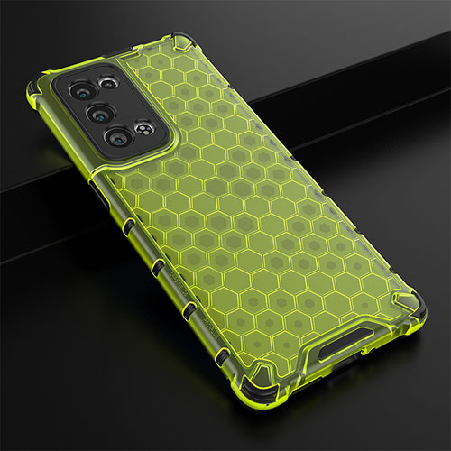 Silicone Transparent Frame Case Cover 360 Degrees AM2 for Oppo Reno6 Pro 5G Green