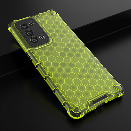 Silicone Transparent Frame Case Cover 360 Degrees AM2 for Oppo Reno6 Pro+ Plus 5G Green