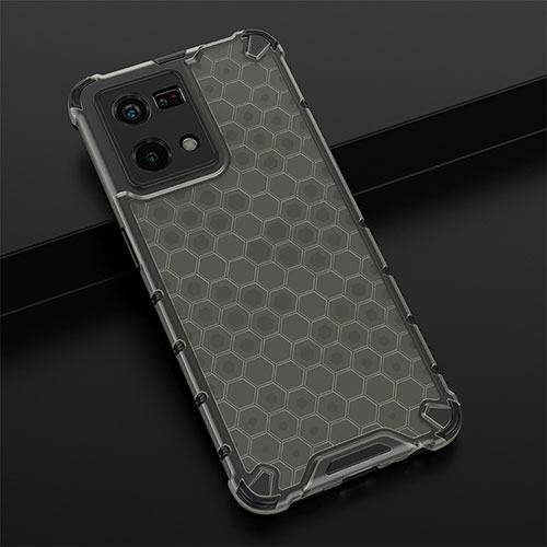 Silicone Transparent Frame Case Cover 360 Degrees AM2 for Oppo Reno7 4G Black