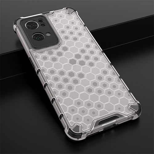 Silicone Transparent Frame Case Cover 360 Degrees AM2 for Oppo Reno7 Pro 5G White