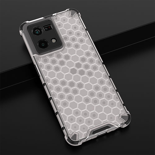 Silicone Transparent Frame Case Cover 360 Degrees AM2 for Oppo Reno8 4G White