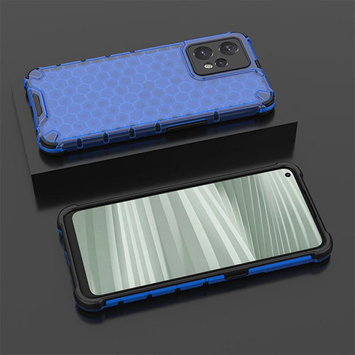 Silicone Transparent Frame Case Cover 360 Degrees AM2 for Realme 9 Pro+ Plus 5G Blue